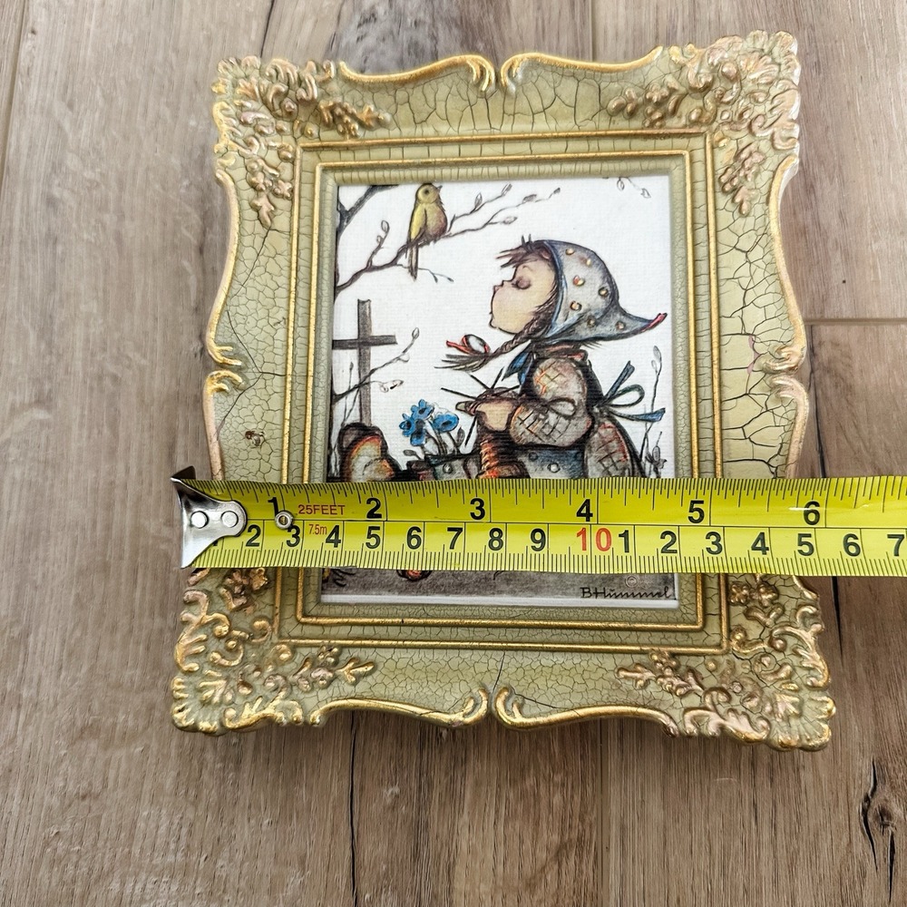 VTG M.J Hummel Framed Picture "Bird Duet" Ornate‎ Gold Massing Rott Germany - Picture 10 of 10